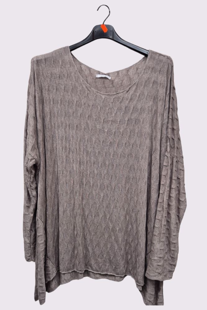 Line Textured Soft Feel Tunic Top