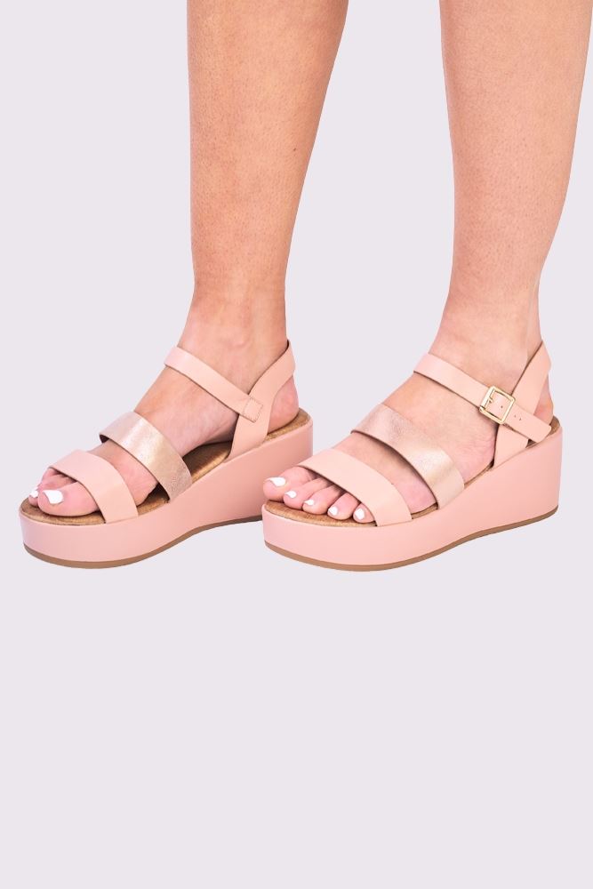 Foil Buckle Strap Sandal