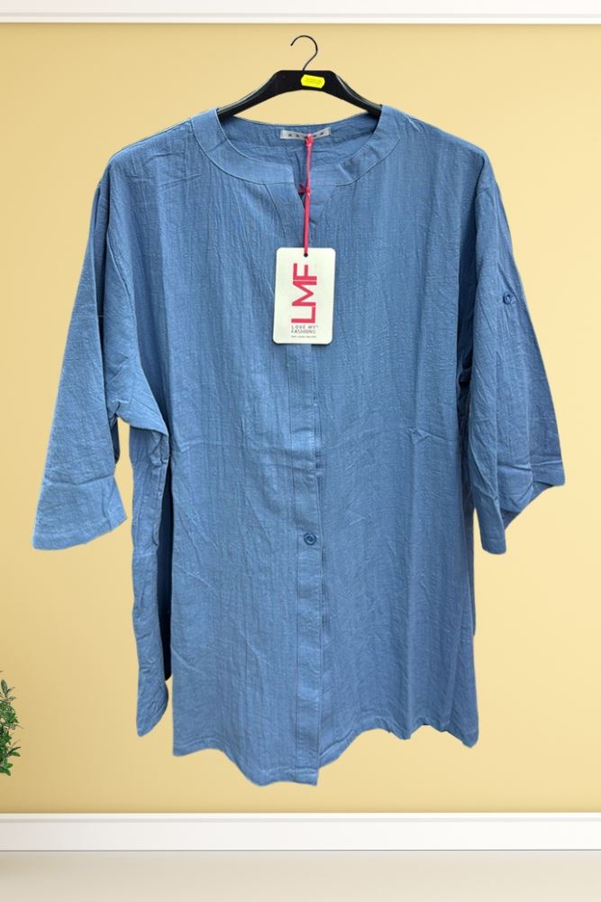 Plain Button Up Cotton Shirt