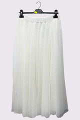 Double Layered Pleated Elasticated Waistband Skirt