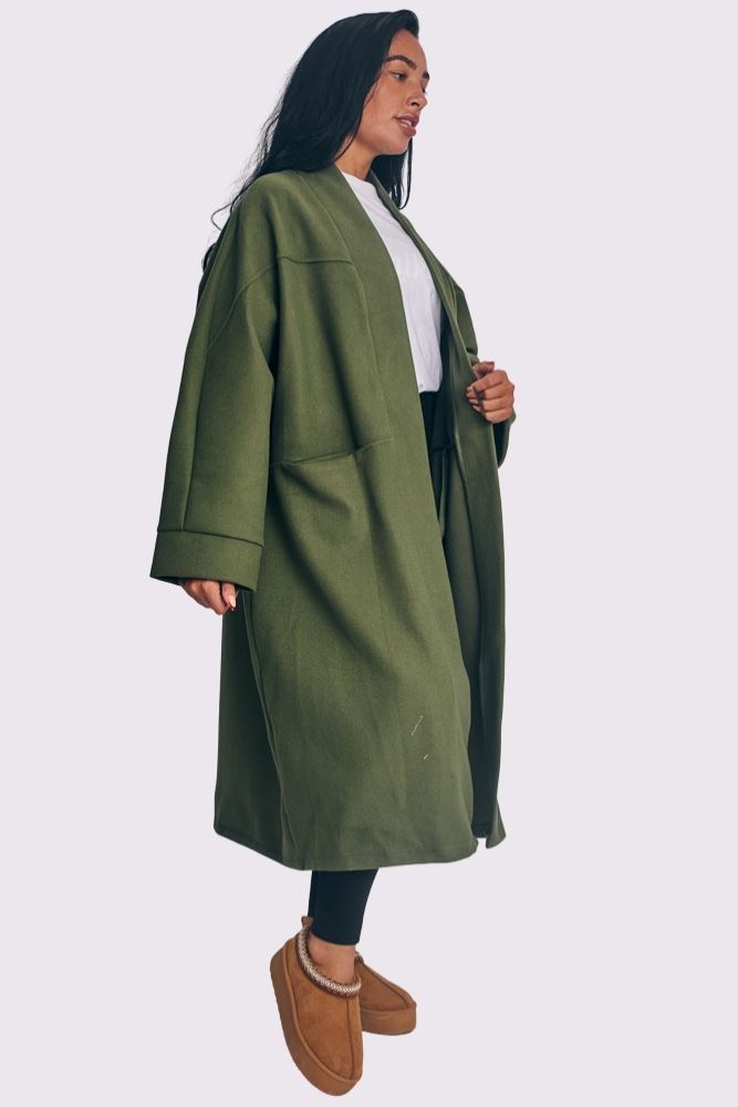 Oversized Open Front Long Coat