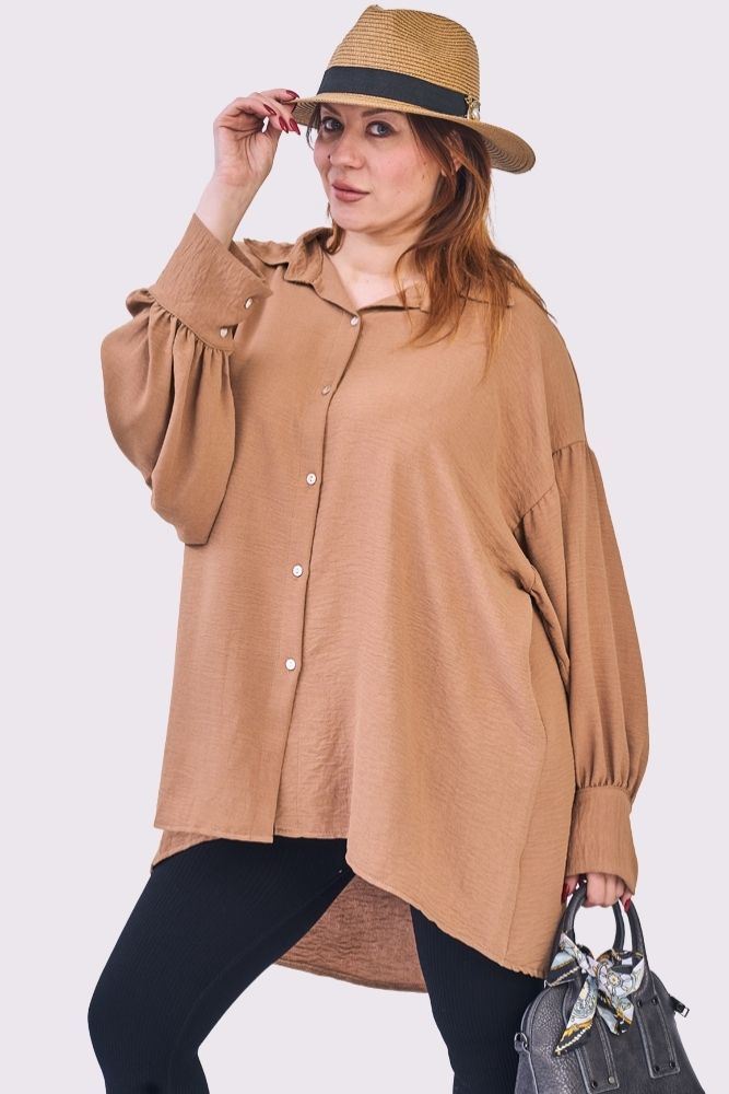 Plain Oversized Button Up Shirt