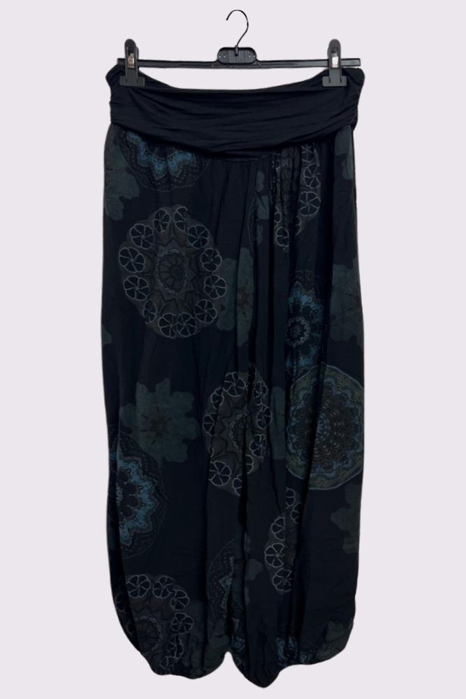 Multi Mandala Print Baggy Harem Style Trousers