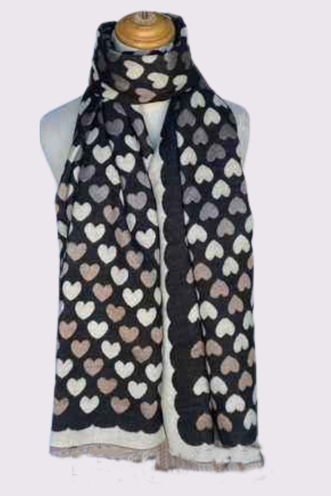 Heart Print Scarves