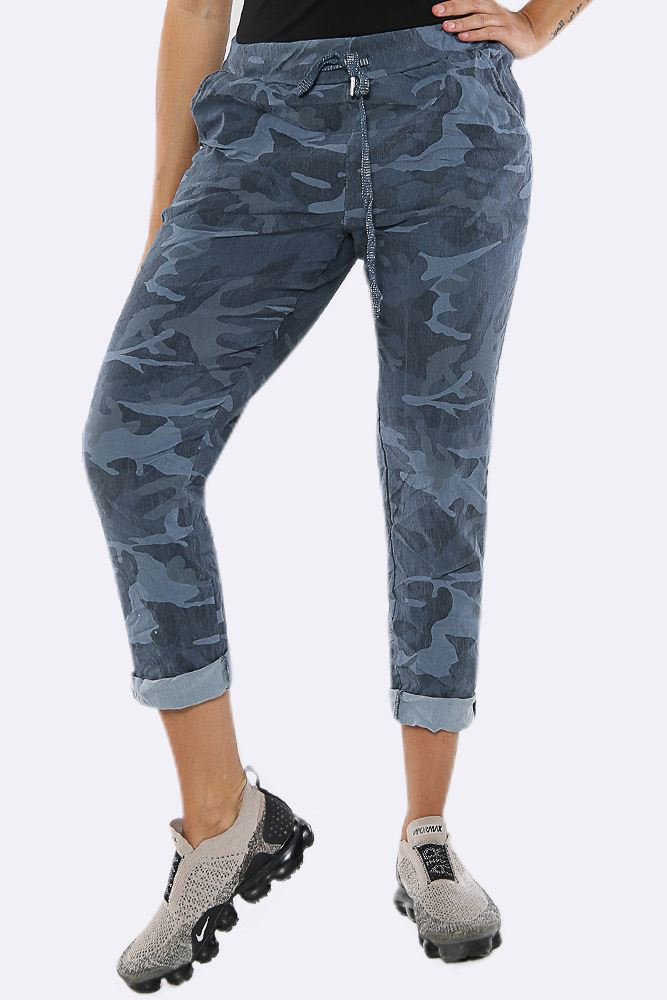 Camouflage Glitter Drawstring Trouser