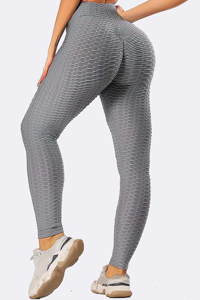 Women High Waisted Honey Comb Leggings