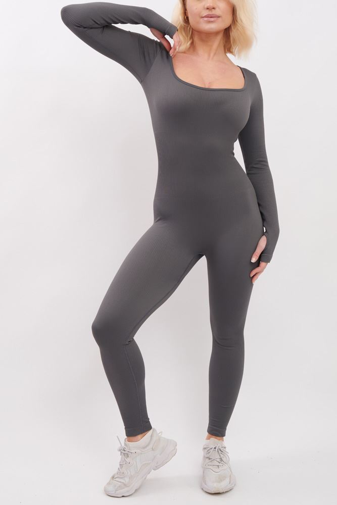 Ribbed Seamless Nylon Jumpsuit