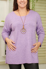 Plain Knitted Tunic Viscose Top