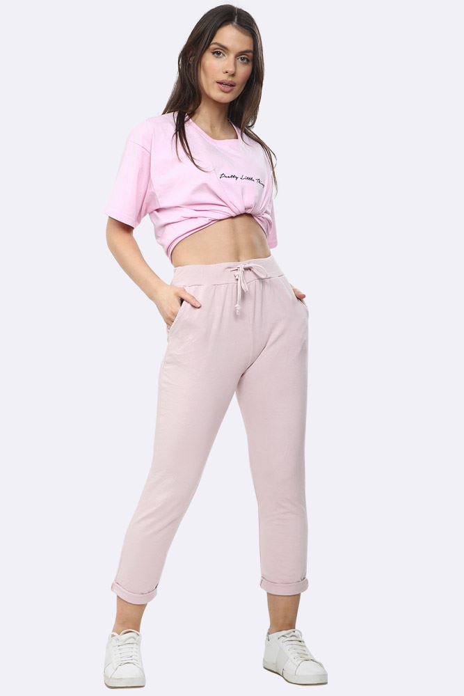 Lily-rose Italian Plain Drawstring Pocket Trousers