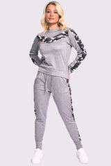 Camouflage Print Side Panel Loungwear Tracksuit