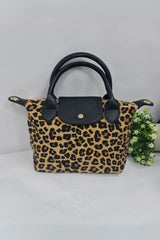 Leopard Pattern Two Handle Shoulder Bag