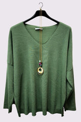 Plain Soft Knit Necklace Top