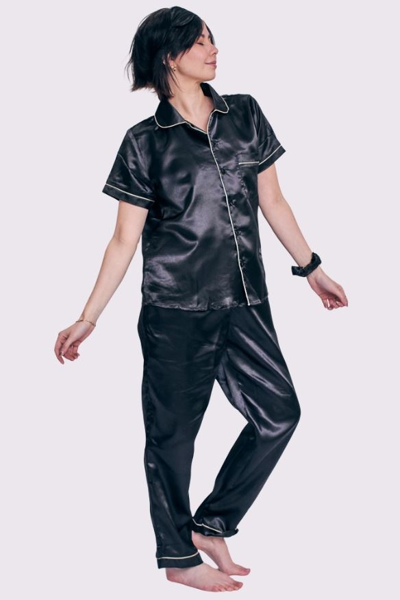 Plain Front Pocket Trim Shirt Drawstring Waistband Co-Ord Set