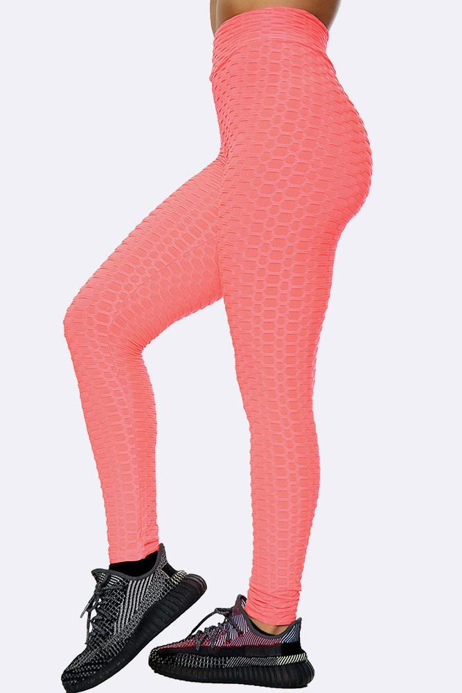 Women High Waisted Textured Detailed Leggings