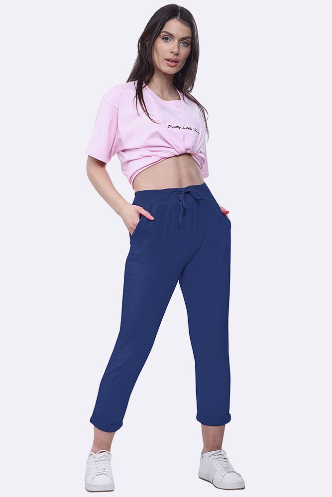 Lily-rose Italian Plain Drawstring Pocket Trousers