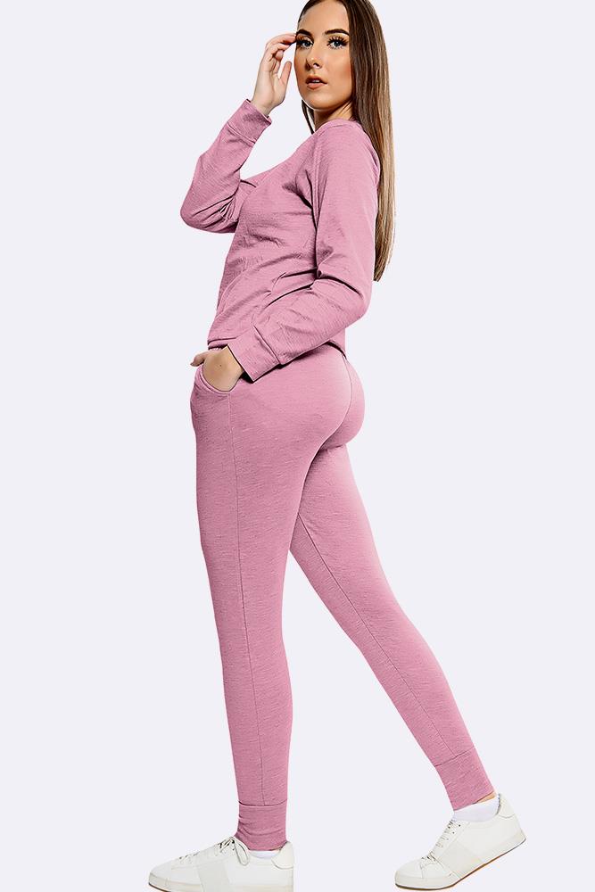 Plain Crop Top Loungwear Tracksuit