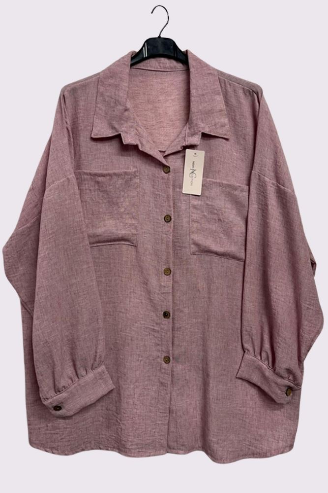 Plain Textured Chest Pockets Shirt