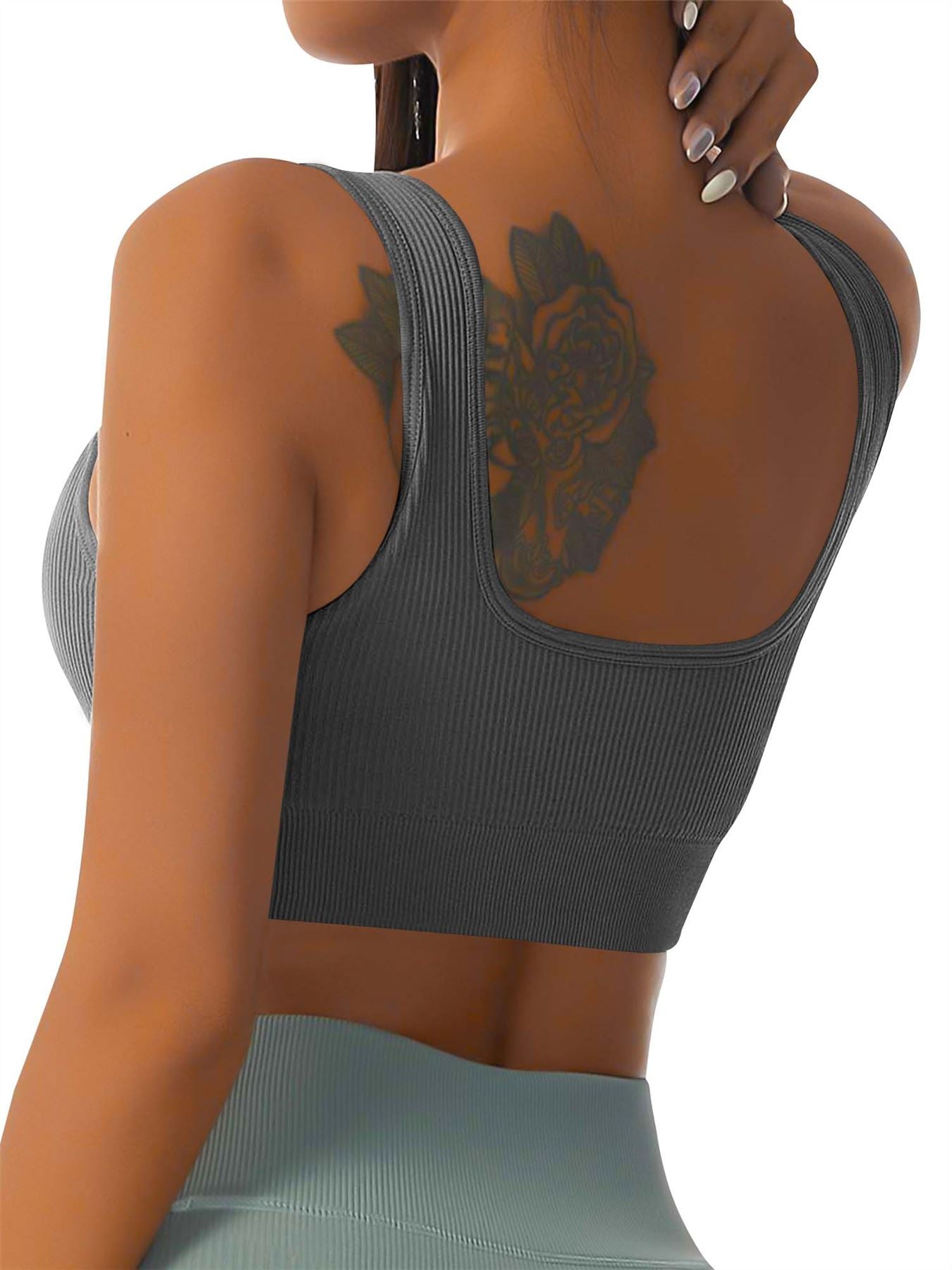 Plain Seamless Ribbed Gym Bra