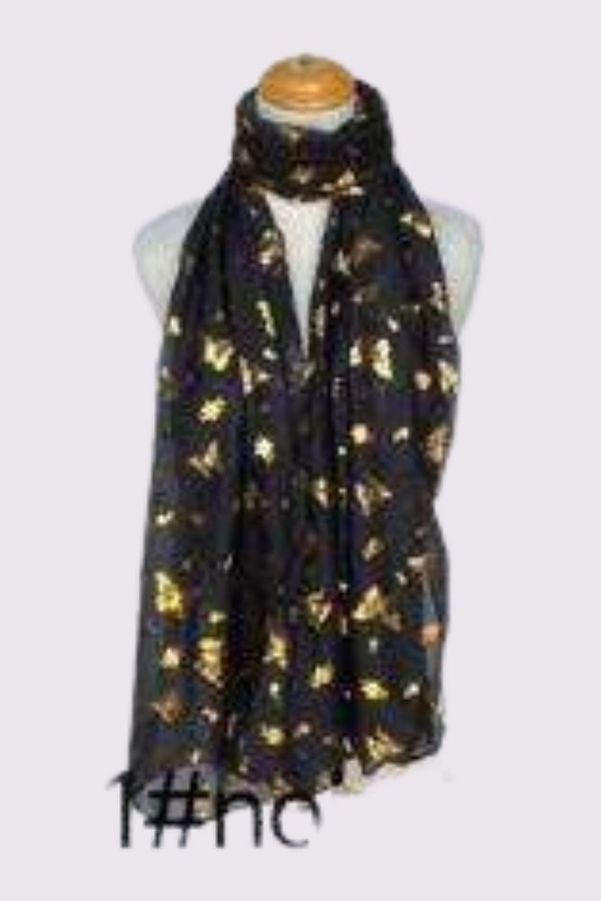 Foil Butterfly Pattern Scarves