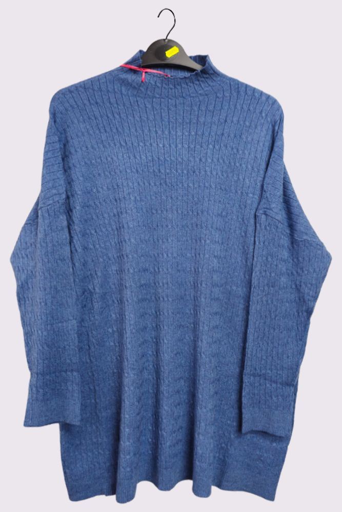 Ribbed Knitted High-Neck Jumper