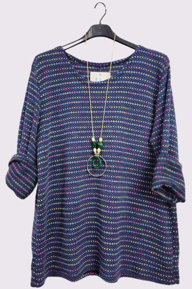 Multi-Colour Stripe Necklace Top