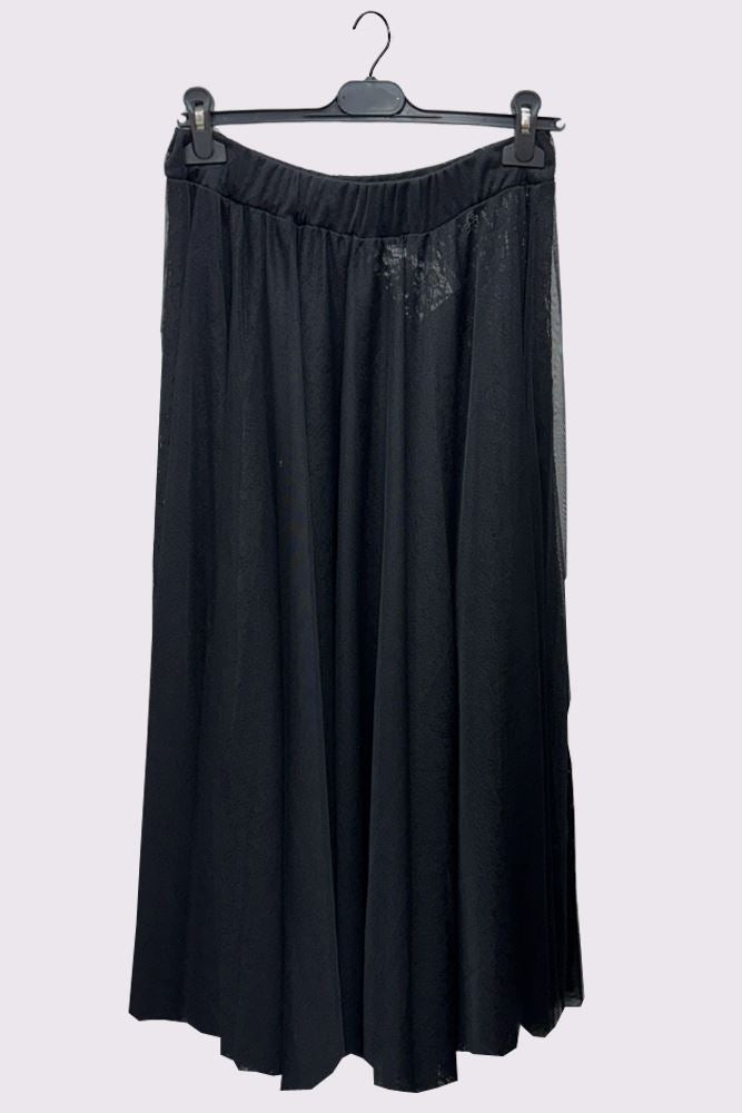 Double Layered Pleated Elasticated Waistband Skirt