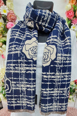 Check Rose Pattern Soft Feel Scarves