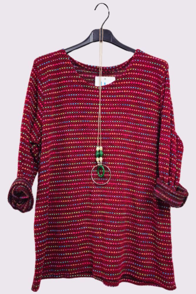 Multi-Colour Necklace Tunic Top