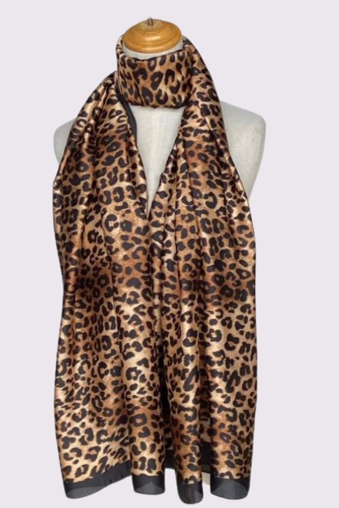 Leopards Print Lace Detail Scarves