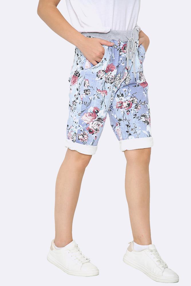 Floral Printed 3/4 Drawstring Trouser