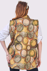 Abstract Geometric Print Retro Sleeveless Waistcoat