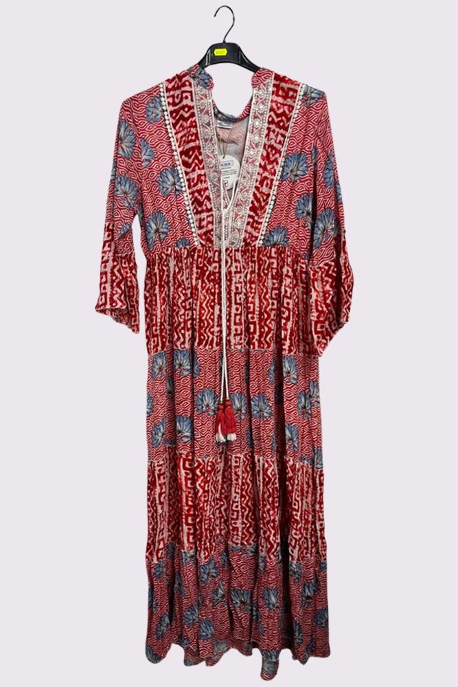 Multi Print Bohemian Maxi Style Dress