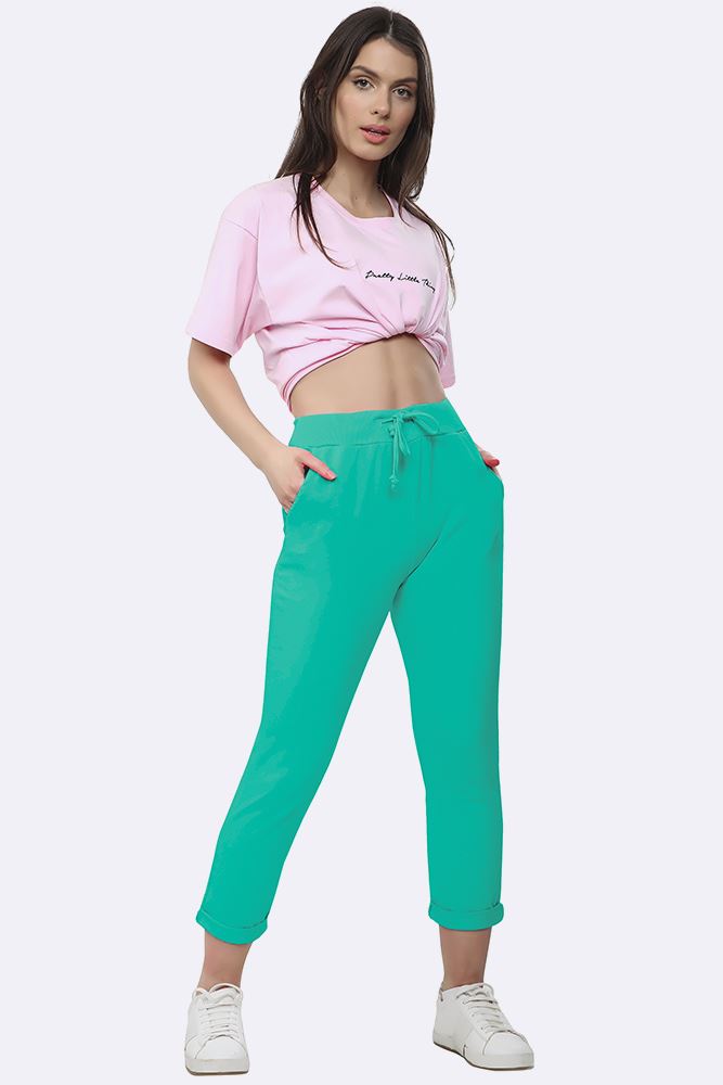 Lily-rose Italian Plain Drawstring Pocket Trousers