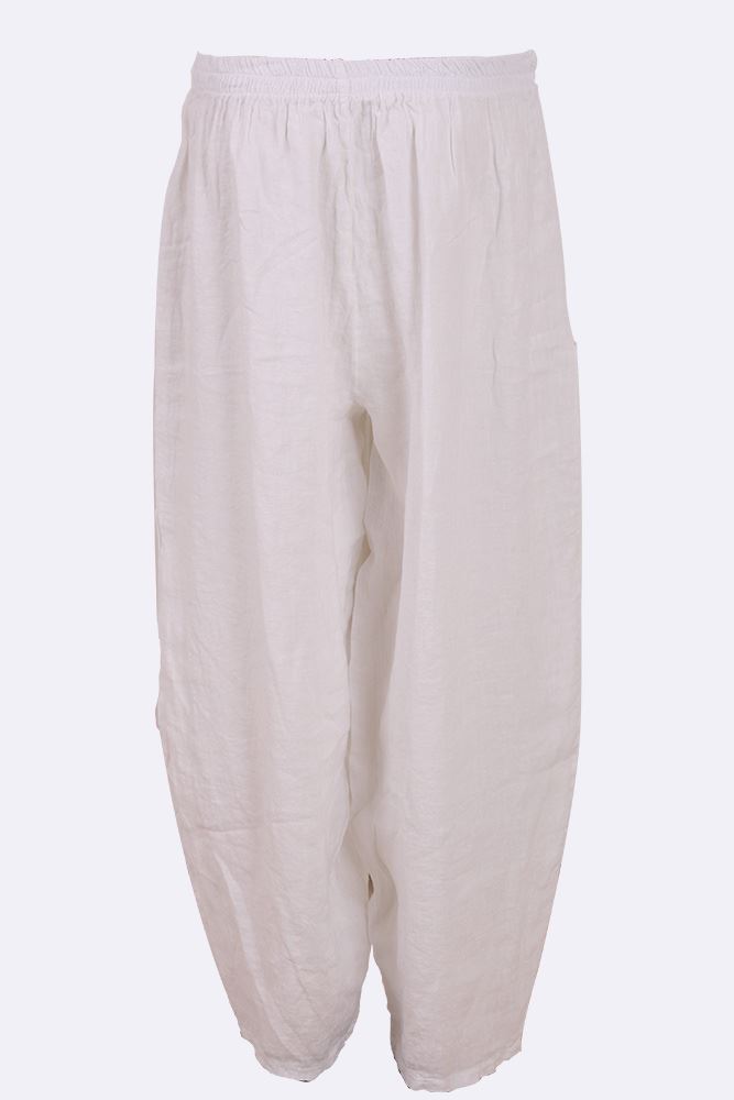 Linen Wide Leg Pocket Trousers