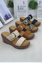 Side Buckle Wedge Slipper