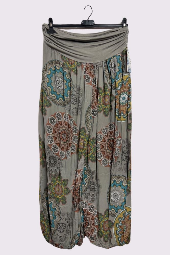 Multi Mandala Print Baggy Harem Style Trousers