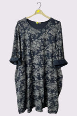 Floral Print Baggy Long Style Cotton Dress