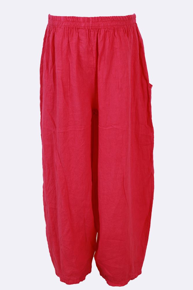 Linen Wide Leg Pocket Trousers