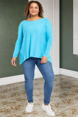 Oversized Soft Feel Slight Dip Hem Top