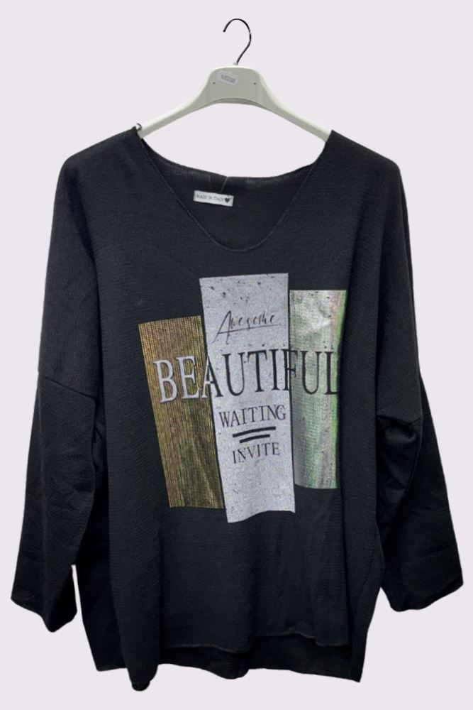 Beautiful Alphabet Print Top