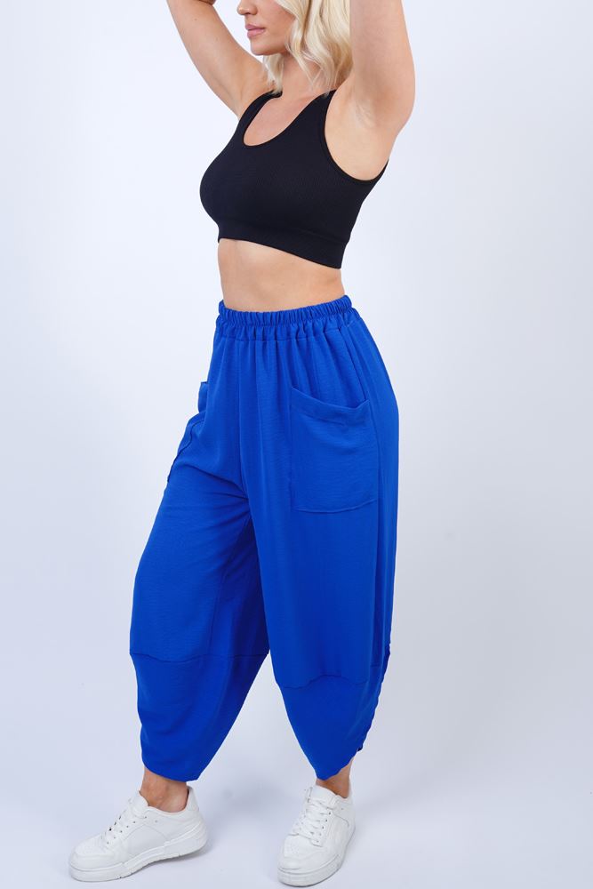 Plain Panelled Pockets Jogging Bottom