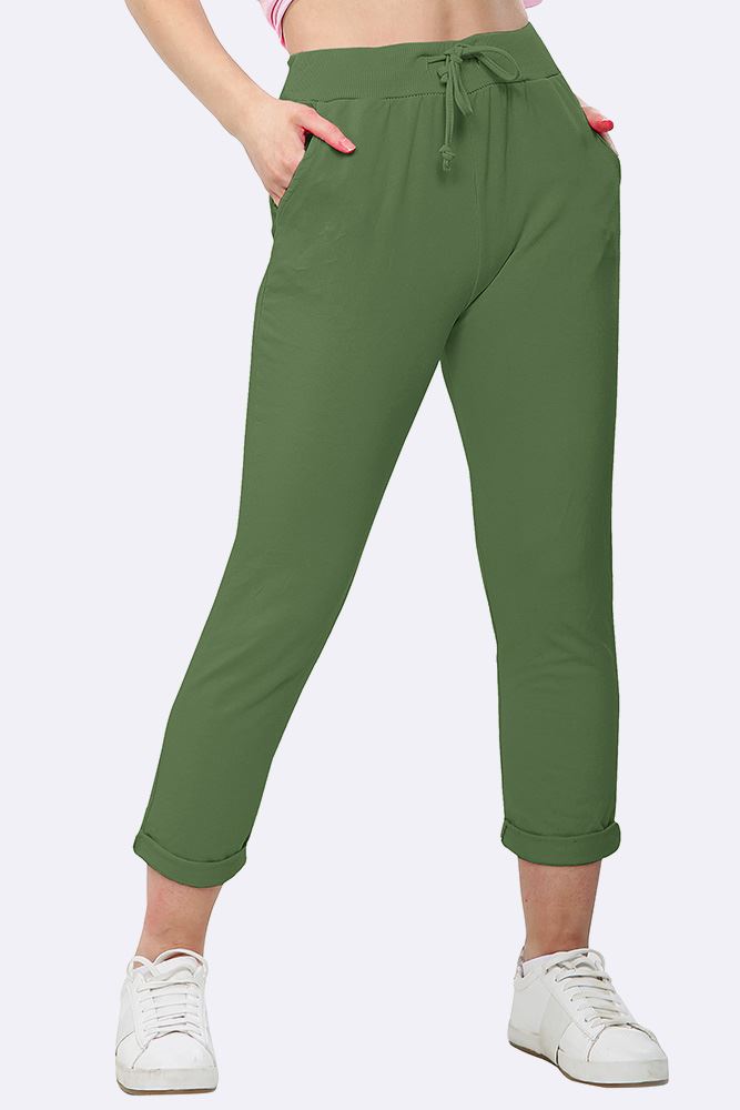 Lily-rose Italian Plain Drawstring Pocket Trousers