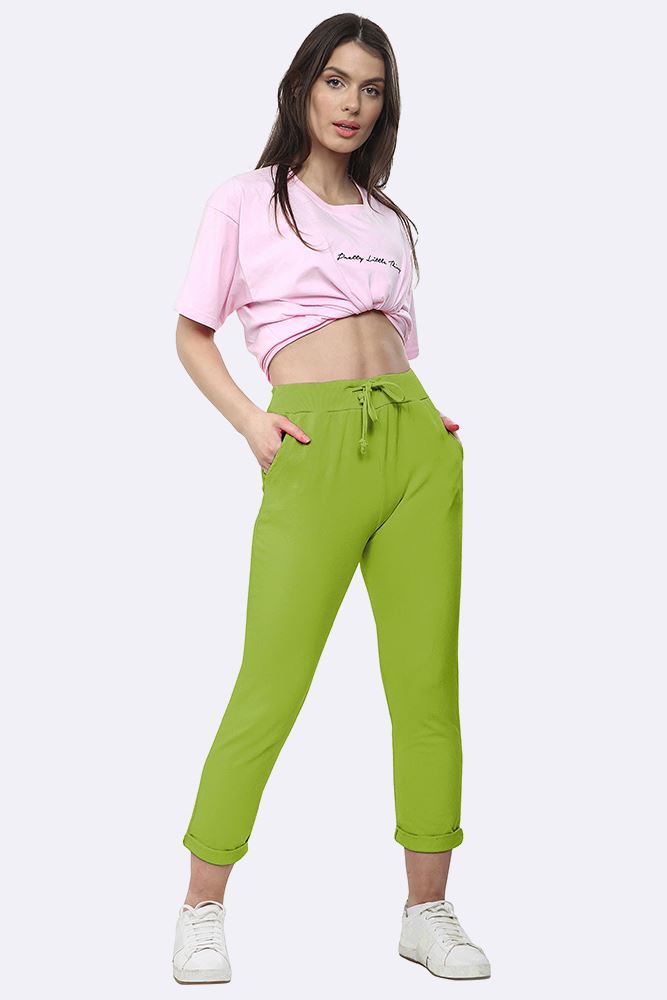 Lily-rose Italian Plain Drawstring Pocket Trousers