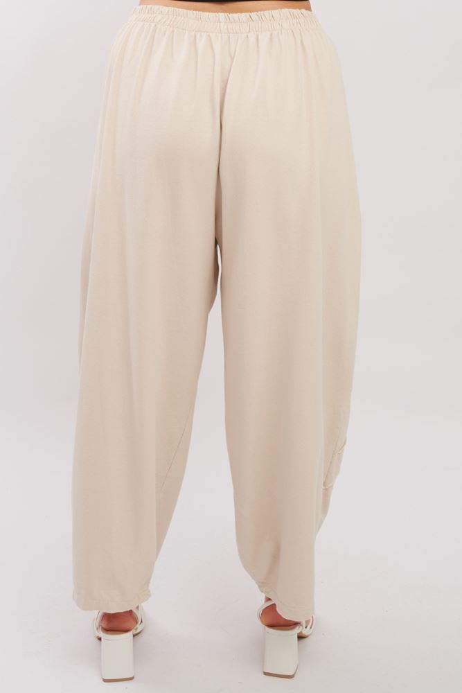 Plain Pocket Side Layered Cotton Trousers