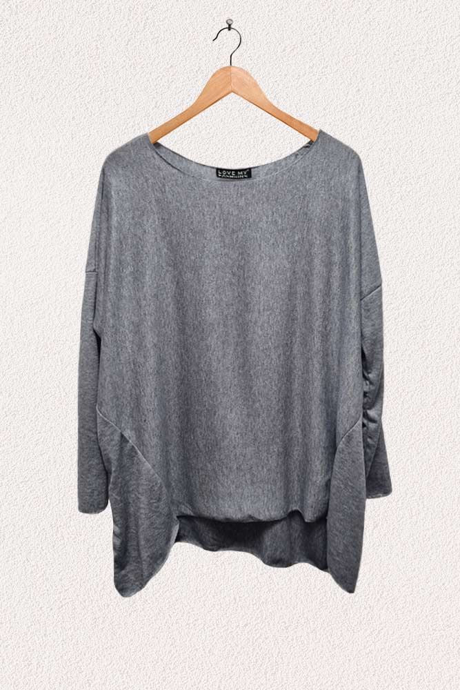 Oversized Soft Feel Slight Dip Hem Top