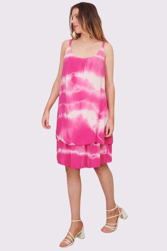 Tie-Dye Layered Design Dress
