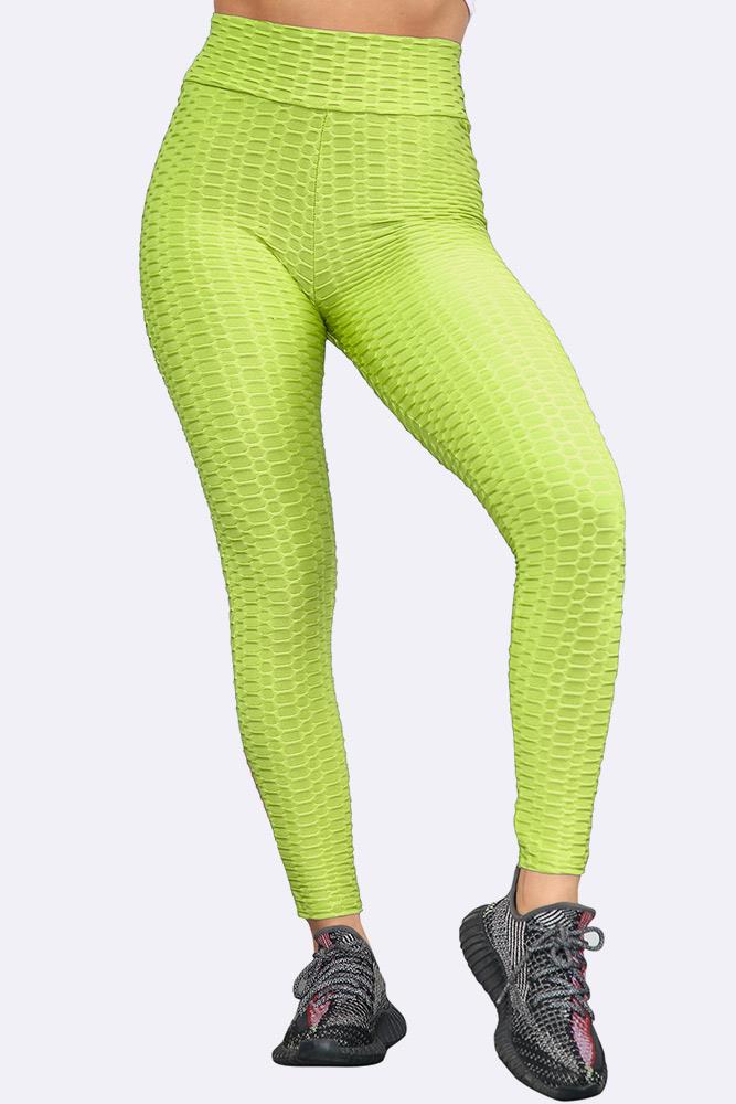 Women High Waisted Honey Comb Leggings