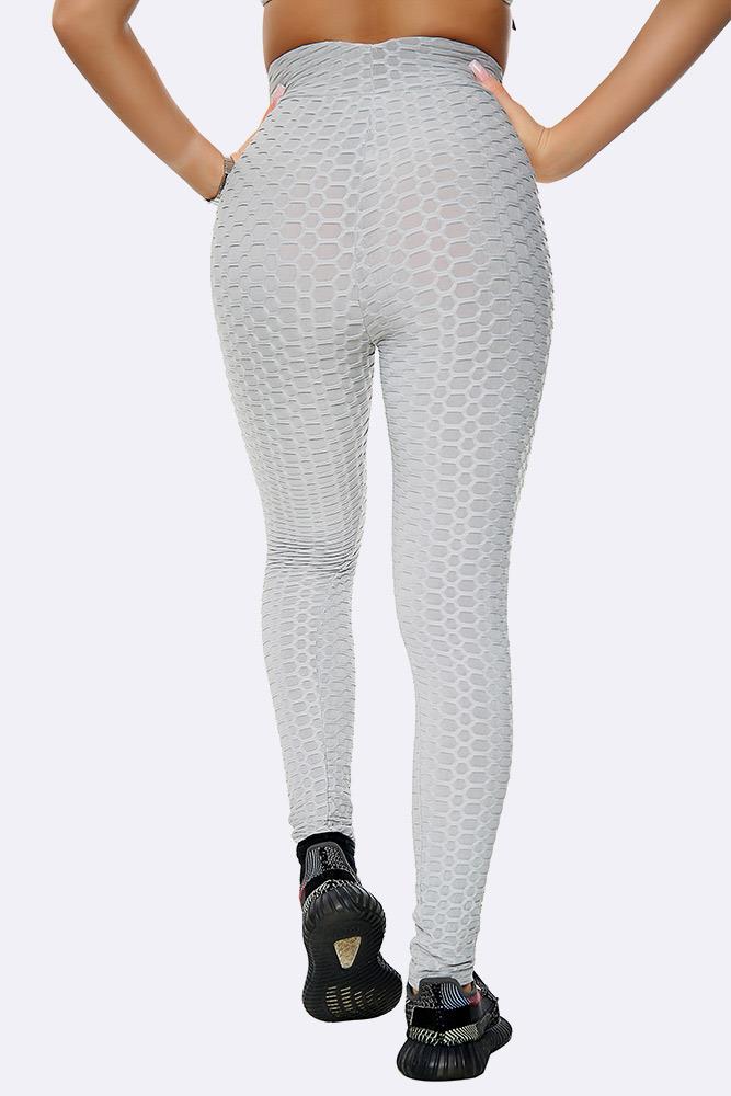 Women High Waisted Textured Detailed Leggings