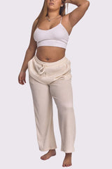 Plain Drawstring Waistband Wide Leg Trousers