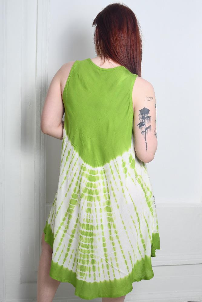 Flower Imprint Rayon Umbrella Dress